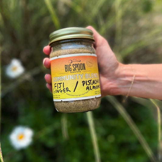 A jar of Community Blend nut butter.