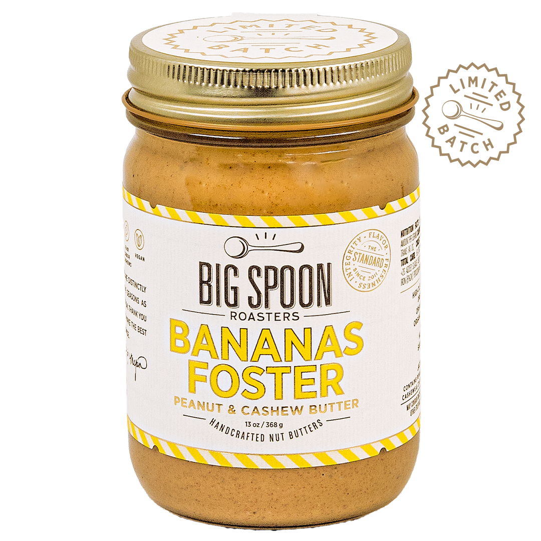 jar of Bananas Foster Peanut & Cashew Butter