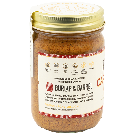 side of jar of Cardamom Bun Almond Butter
