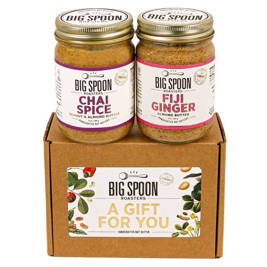 A Gift for You gift box with 13oz jars of Chai Spice  and Fiji Ginger