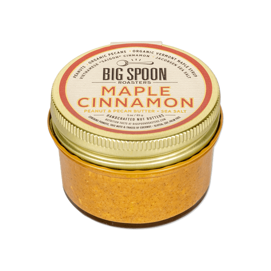 mini jar of Maple Cinnamon Peanut & Pecan Butter