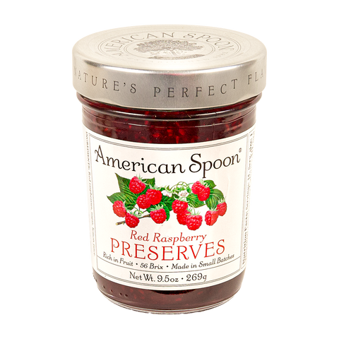 9.5 oz jar of American Spoon Red Raspberry Preserves