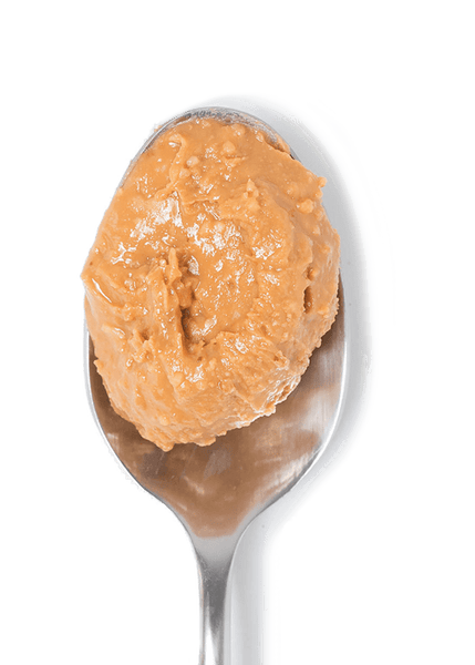 spoonful of peanut butter with wildflower honey