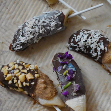 frozen nut butter banana pops