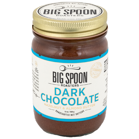 13oz jar of Dark Chocolate Hazelnut & Almond Butter