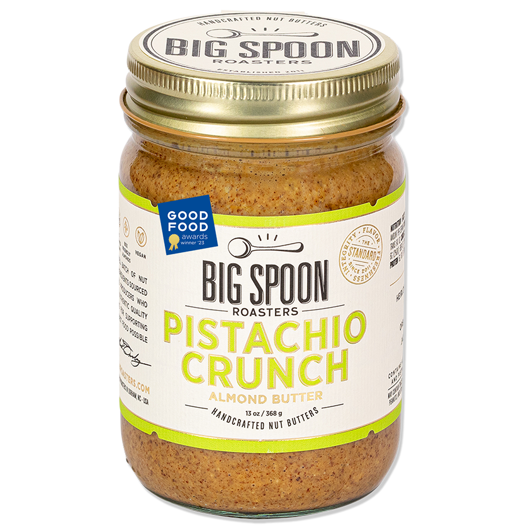 13oz jar of Pistachio Crunch Almond Butter