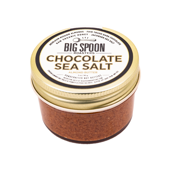 3oz mini jar of Chocolate Sea Salt Almond Butter