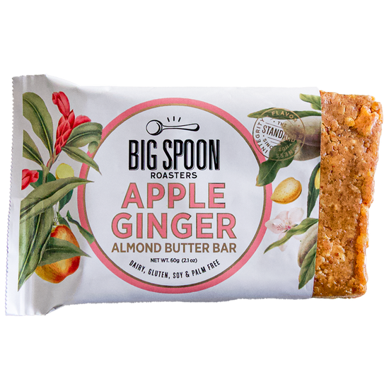 Apple Ginger bar package, open on one side showing bar 