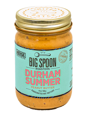 13oz glass jar of Durham Summer Peanut Butter