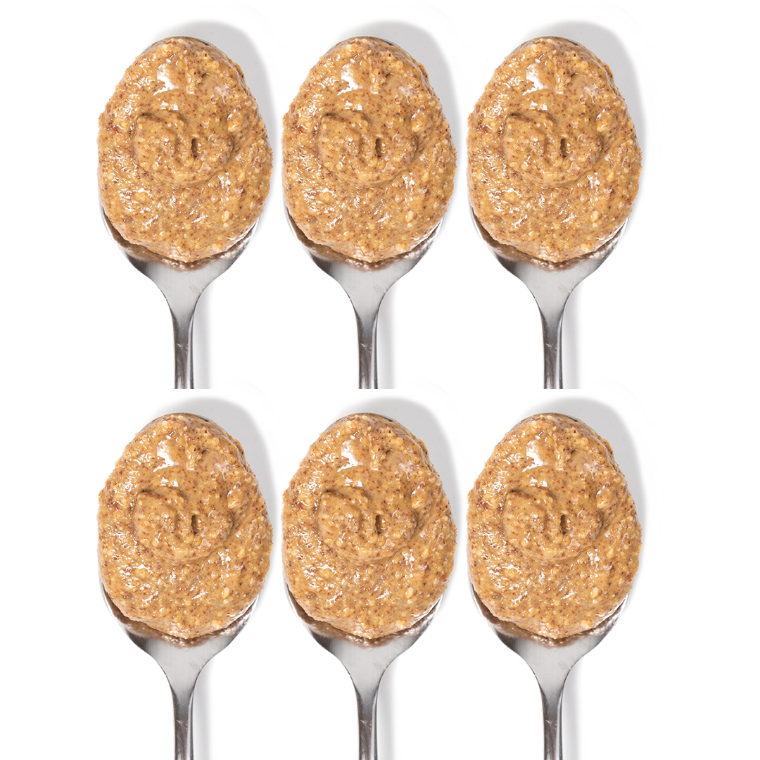 Six spoons full of almond butter