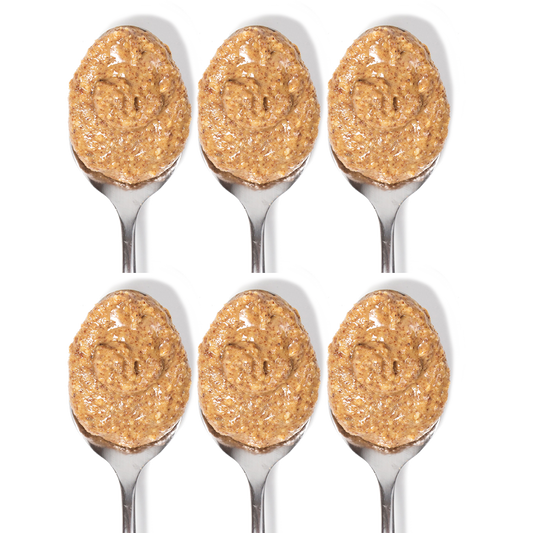 Six spoons full of almond butter