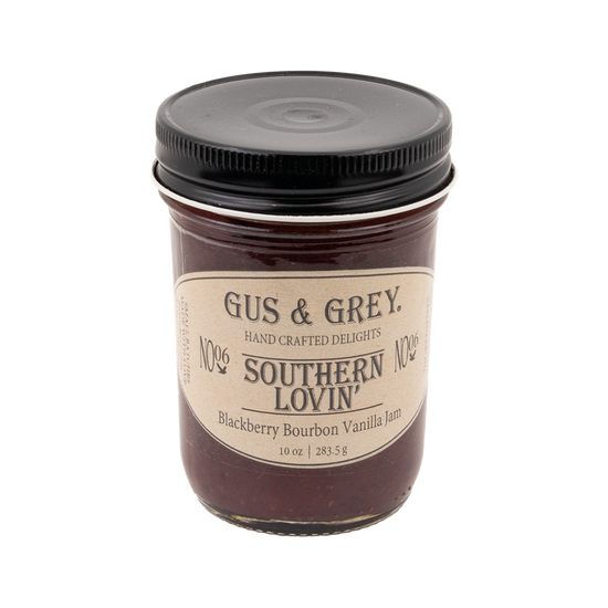 jar of Gus & Grey Blackberry Bourbon Vanilla Jam 