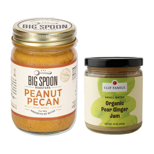November Featured PB&J - Peanut Pecan + Clif Family Organic Pear Ginger Jam