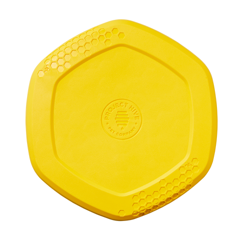 Yellow Project Hive disc toy for dogs