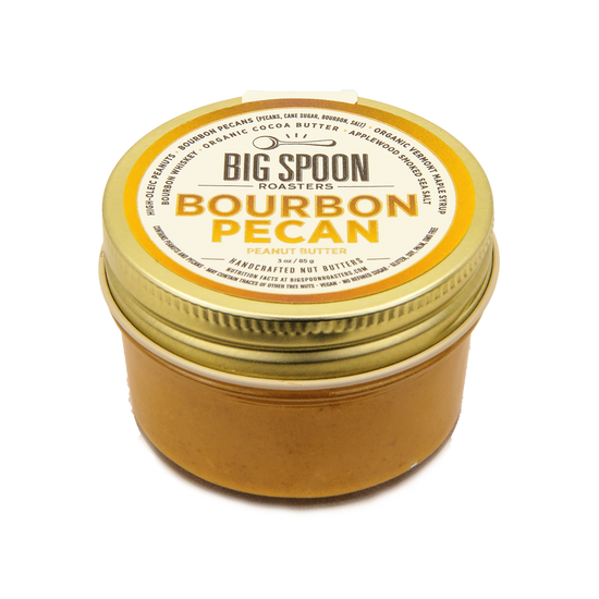 3oz jar of Bourbon Pecan Peanut Butter