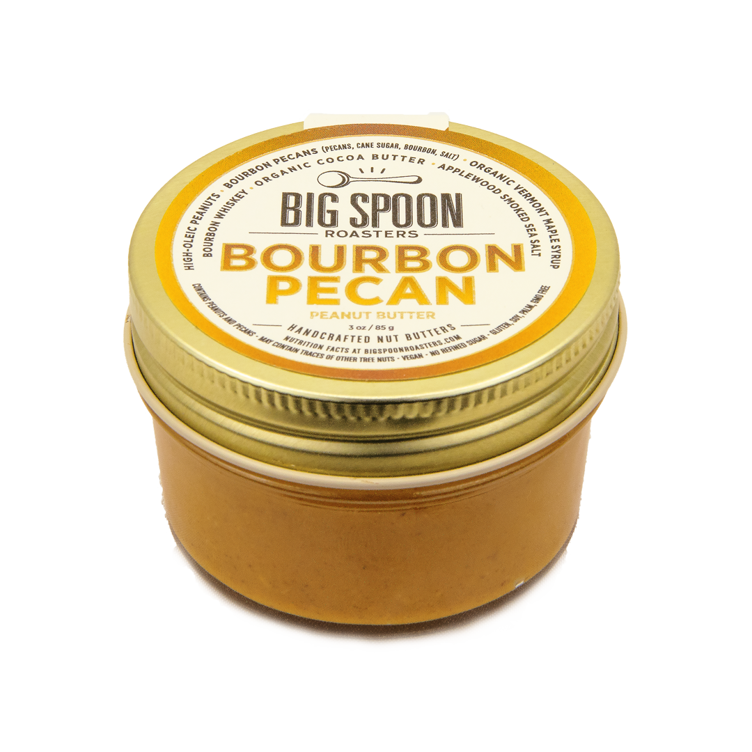 3oz jar of Bourbon Pecan Peanut Butter