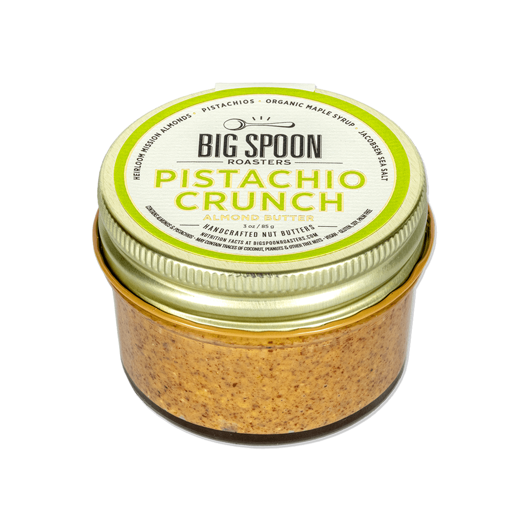 A 3oz jar of Pistachio Crunch