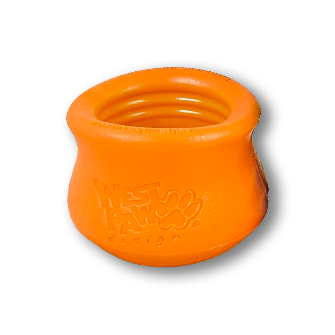 West Paw TOPPL dog toy in orange, size small