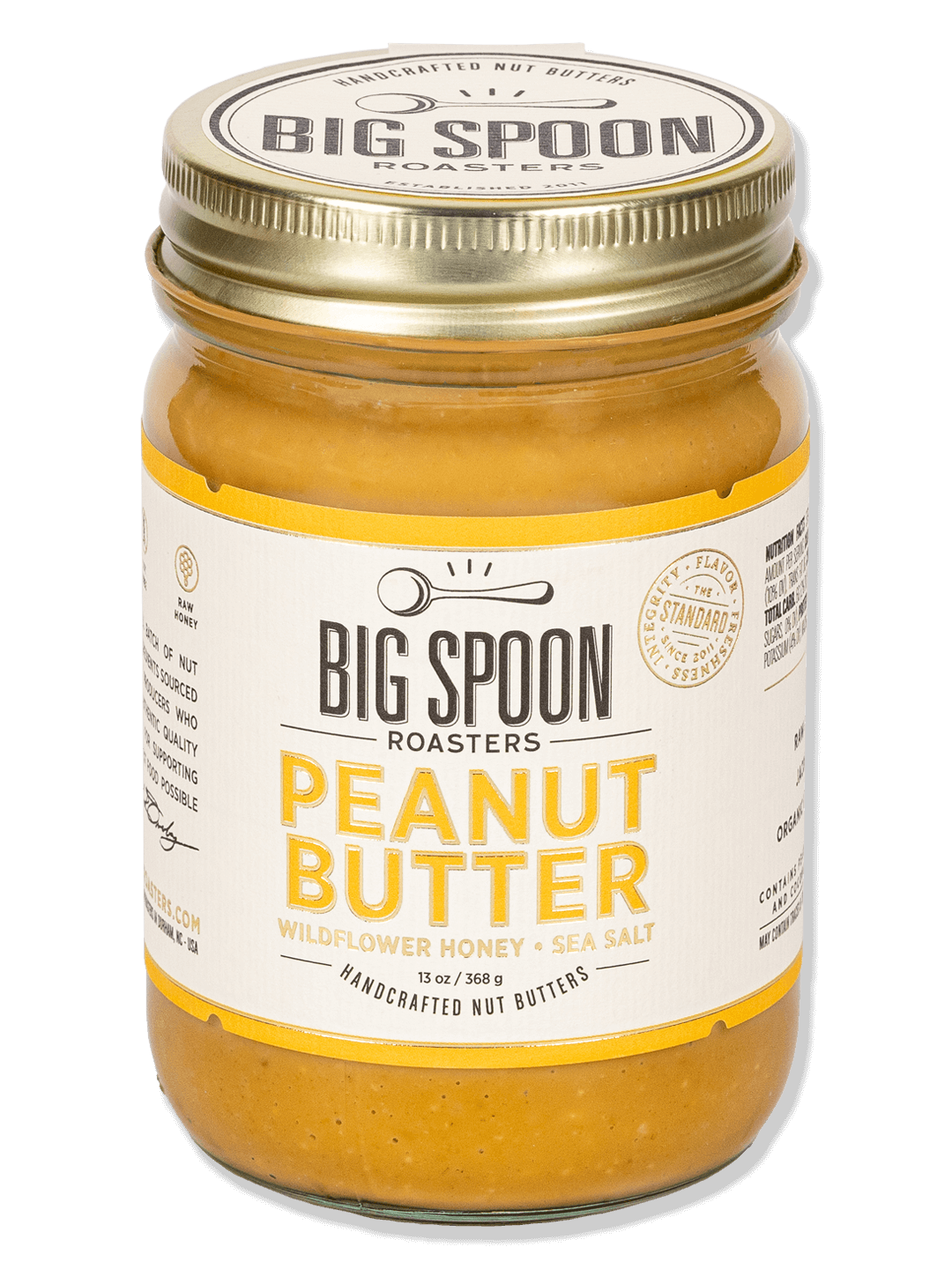 peanut butter with wildflower honey jar