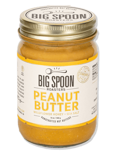 peanut butter with wildflower honey jar