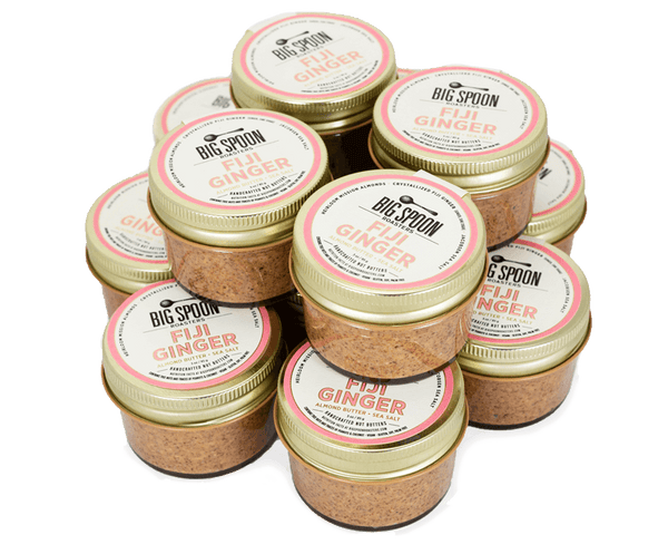 12 mini jars of Fiji Ginger Almond Butter