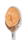 spoonful of peanut butter with wildflower honey